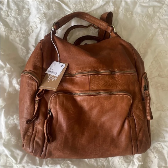 *SOLD*✨NEW!✨Free People x Bolsa Nova Momma Mia Backpack in Cognac - Picture 2 of 4